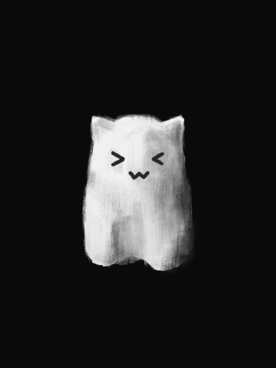 an animation of a ghost cat