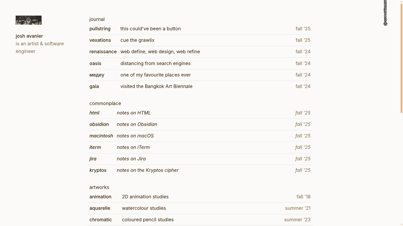 the current homepage layout