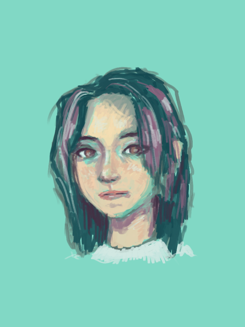 portrait of a multicolour-haired girl