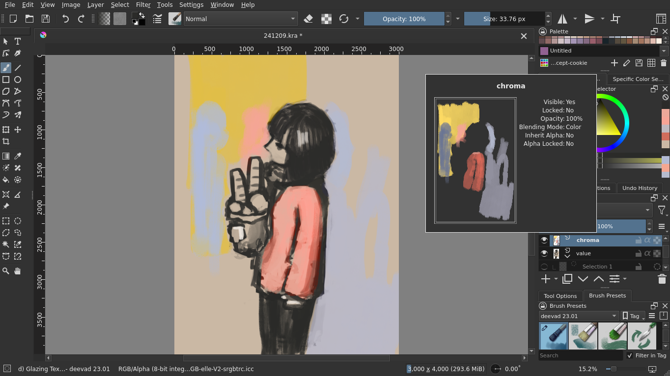 screenshot of Krita, showing my usual setup