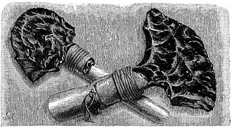 illustration of obsidian axes from Easter Island