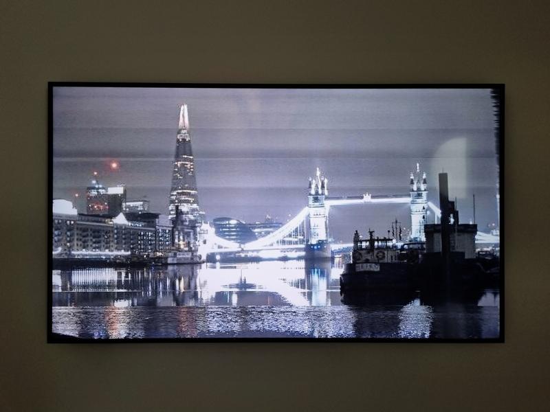 a screen showing a livestream of the River Thames in London