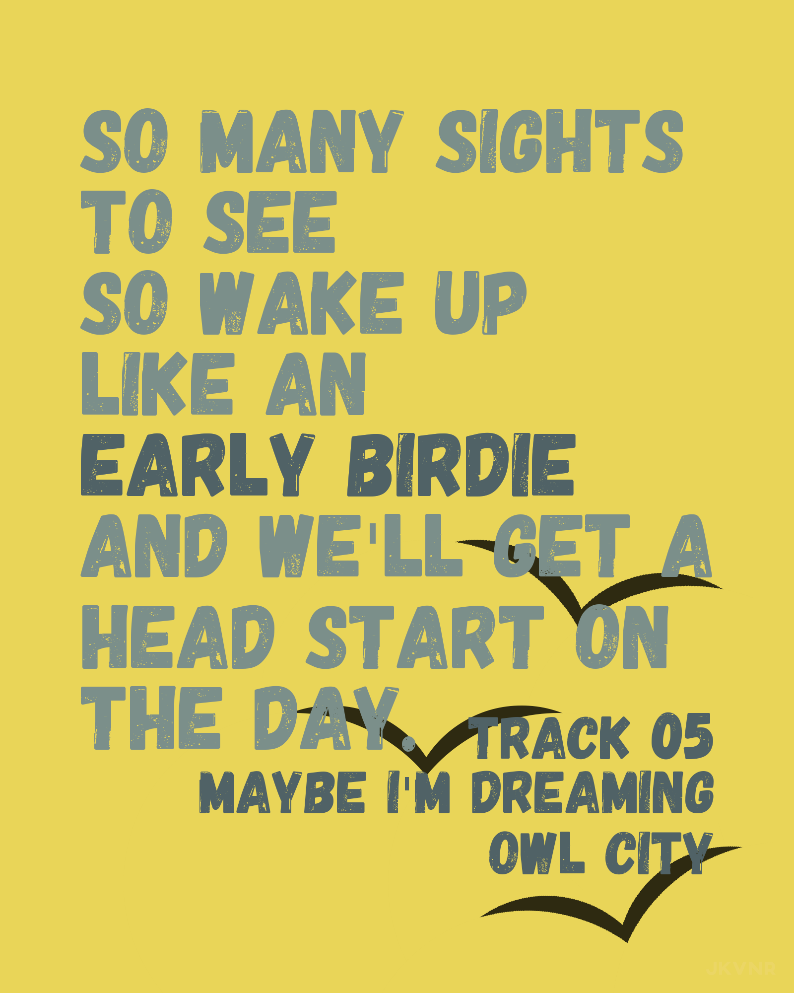 poster for 'Early Birdie' from 'Maybe I'm Dreaming' album by Owl City