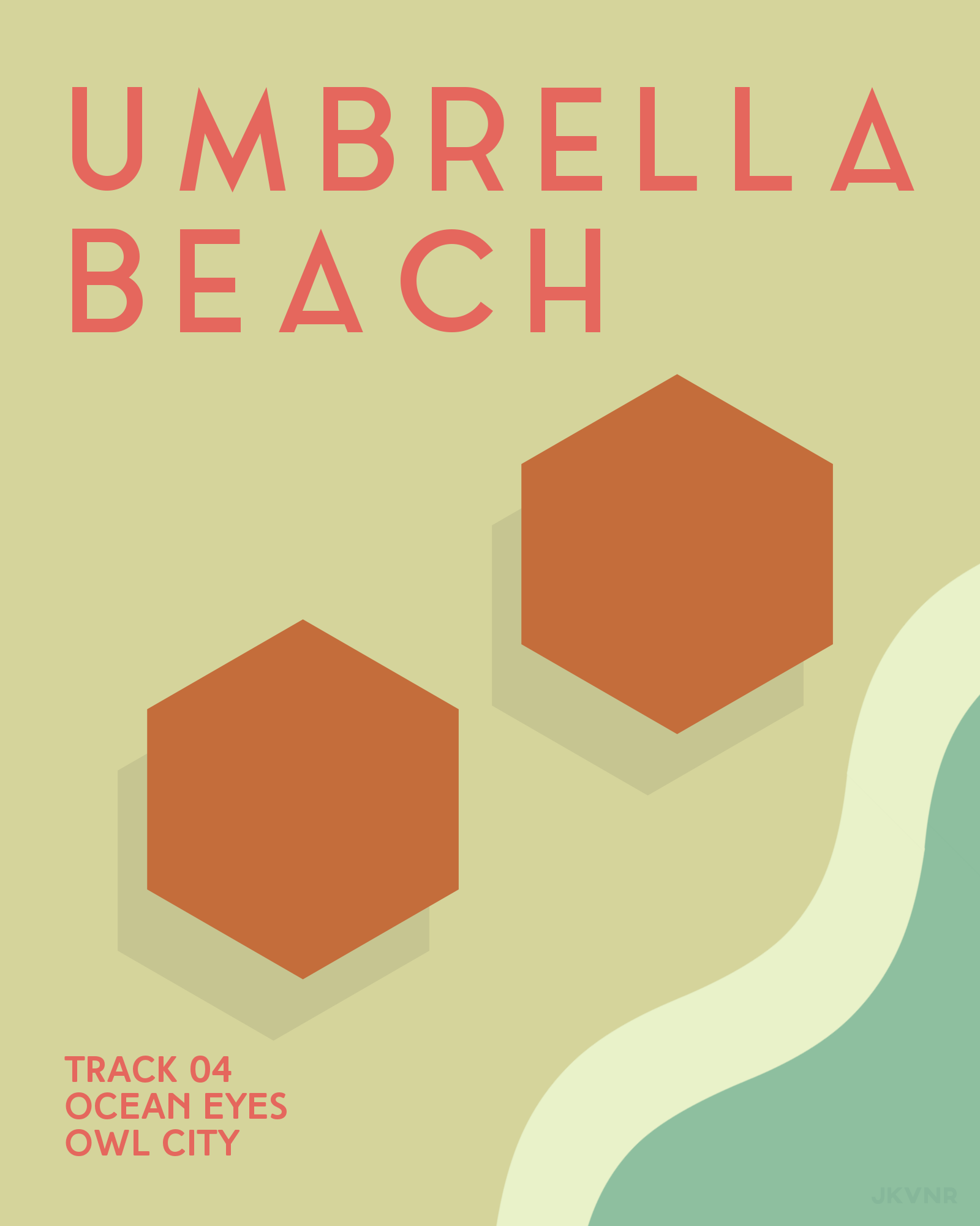 poster for 'Umbrella Beach' from 'Ocean Eyes' album by Owl City