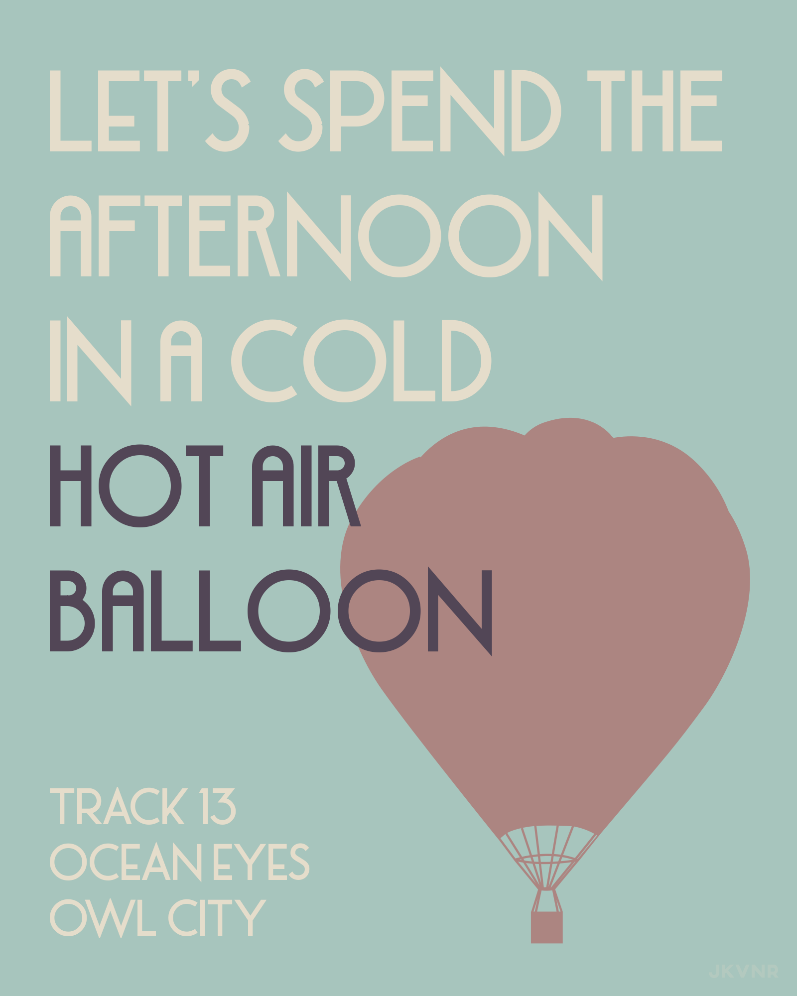 poster for 'Hot Air Balloon' from 'Ocean Eyes' album by Owl City