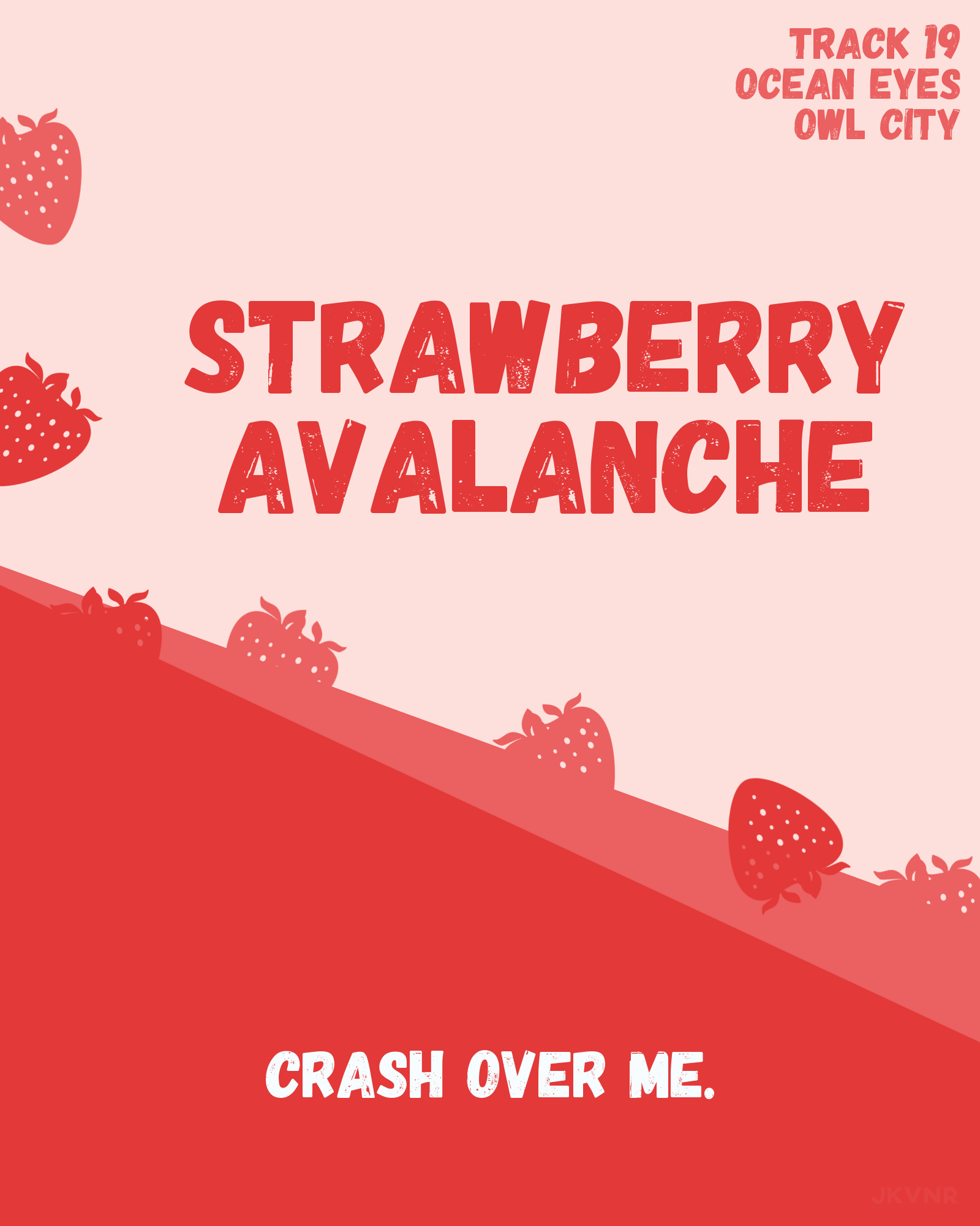 poster for 'Strawberry Avalanche' from 'Ocean Eyes' album by Owl City