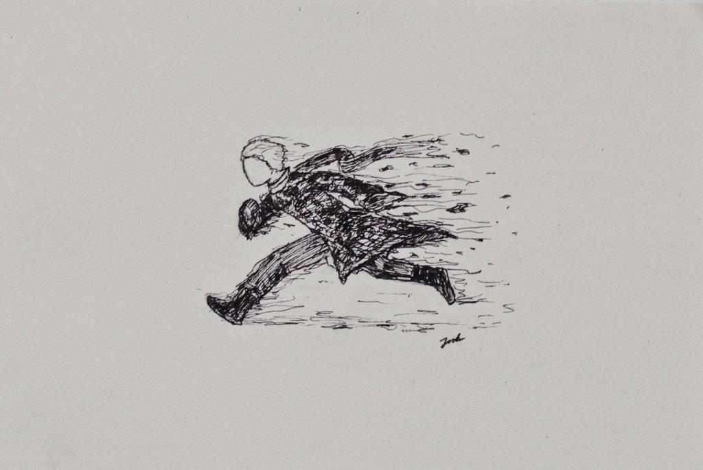 drawing of a person running swiftly