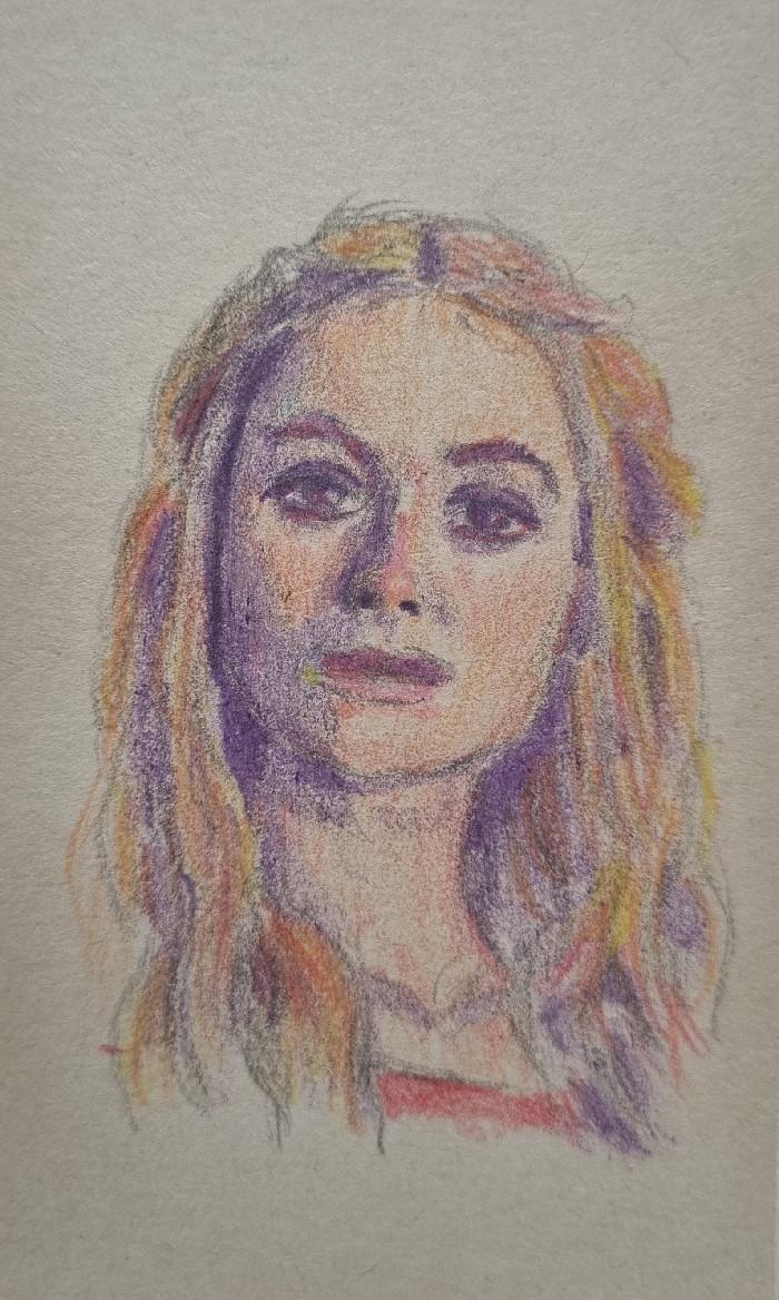 Cersei (Game of Thrones), coloured pencils on bamboo paper