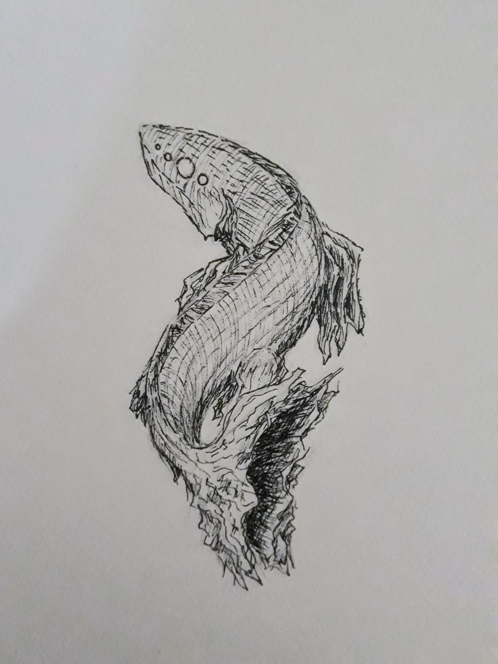 drawing of an alien fish