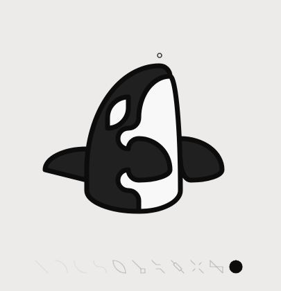 a spyhopping orca on the Dotgrid app